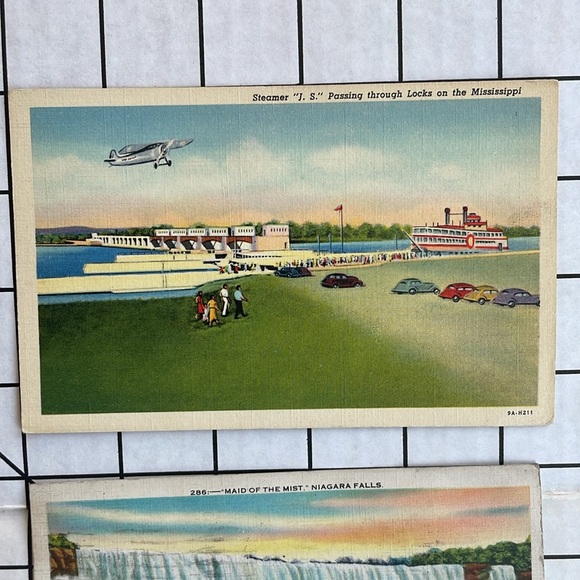 Vintage postcards (3) postmarked 1937, 1945:'Maid of the Mist', J.S. Steamer - Picture 2 of 12